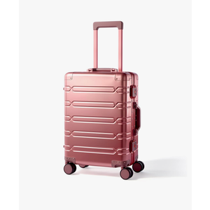 All Aluminum Carry On Luggage 22x14x9 Airline Approved, Zipperless Luggage Premium Aluminum Suitcase Luggage, Hard Shell Carry On Luggage with Spinner Wheels (Rose Gold, 20inch)
