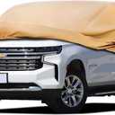 Heavy Duty Outdoor Car Cover Custom Fit for Chevy Suburban,Windproof All Weather Waterproof Sun Rain UV Dust Snow Protection Outdoor Car Covers (Brown)