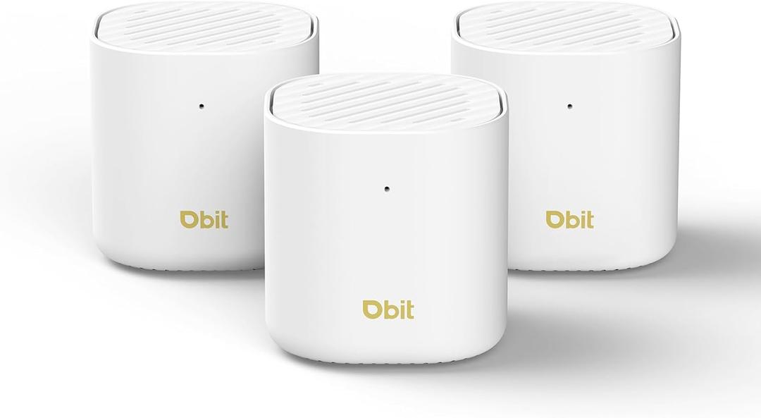 DBIT AX3000 WiFi 6 Mesh Wi-Fi System | 6,500 Sq Ft Coverage & 150 Devices | Dual-Band, Seamless Roaming, Parental Controls | Replaces Wireless Router and Extender | 2 Gigabit Ports Per Unit (3-Pack)