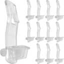 Shelf Support Peg LUORNG 20PCS Clear Plastic Locking Shelf Support Pin Clips, Cabinet Shelf Pins for 1/4inch Diameter Hole and 25/32inch Shelf,Self-Locking Bracket Clips