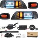 10L0L Golf Cart Headlight Kit for EZGO TXT (1995-2013) - 12V/36V/48V Street Legal Light Kit with Built-In DC Converter, DRL, Turn Signals & Brake Lights & Horn and Mounting Screw Set, Easy to Install