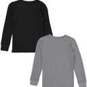 Fruit of The Loom Boys Premium 2-Pack Thermal Waffle Crew Top Size 6-7