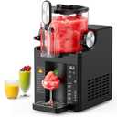 Slushie Machine for Home, 67 oz No Ice Needed Frozen Drink Machine & Soft Serve Ice Cream Maker, 6 Presets with Auto-Clean for Slushy, Margaritas & More. Black