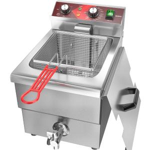 Deep Fryer 12L Large Electric Fryer with Oil Drain and Timer Deep Fryer with Basket and Lid Stainless Steel Countertop fryer Commercial Fryer for Restaurant and Home Kitchen 120V 1750W