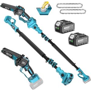 SEESII 2-in-1 Cordless Pole Saws & Mini Chainsaw 6 Inch for Tree Trimming