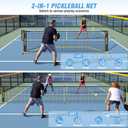 Portable Pickleball Net for Driveway, 22 FT Regulation Size & 11 FT Half Court Size Pickle Ball Net with Ball Collector, 2-in-1 Pickle Ball Net with Carry Bag for Garages Backyard