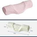 Cervical Neck Pillow for Pain Relief Sleeping, Neck roll Pillow Memory Foam for Stiff Neck Pain Relief Travel Bolster Pillow for Bed for Side Sleepers Back Sleeper (Pink)