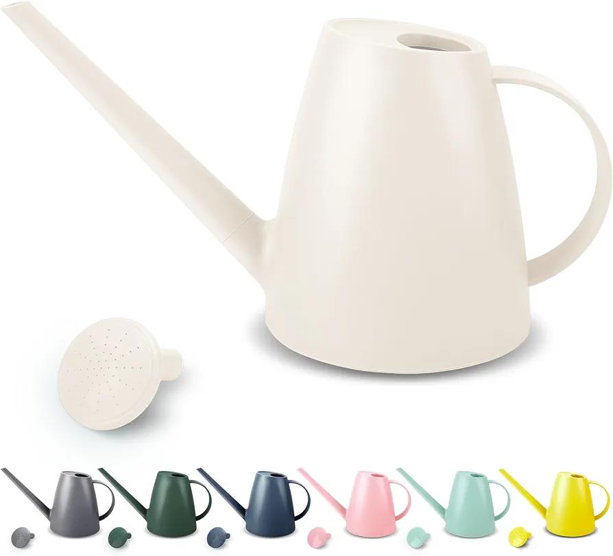 Watering Can for Indoor Plants, Small Watering Cans for House Plant Garden Flower, Long Spout Water Can for Outdoor Watering Plants 1. 8L 1/2 Gallon (White)
