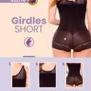 Fajitex Fajas Colombianas Moldeadoras High Compression Garment Tummy Control Shapewear for Women, Abdomen Control Shapewear (Black, XXL)