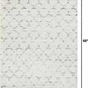 Couristan Bromley Indoor Area Rug 3'11" x 5'6" in Snow-Brown, Durable Power-Loomed Trellis Design Rug Living Room, Bedroom or Dining Home Decor