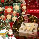 18 Pcs Christmas Gold Velvet Gift Bow for Gift Wrapping 2.8 Inch and 4 Inch Christmas Self Adhesive Glitter Ribbon Bows Stick on Flocked for Xmas Present Wrapping Decor Wreaths Tree (Khaki)