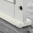 Ciieyuo Door Draft Stopper  Premium Velour Under Door Gap Filler & Noise Blocker | Insert-Design Draft Stopper for Bottom of Door (30"-36") | Blocks Cold, Noise, Dust  Easy Install, No Adhesive (Beige)