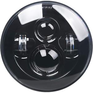 7 Inch LED Motorcycle Headlight Compatible with Harley Davidson Street Glide Accessories Road King Electra Glide Fat Boy Heritage Softail Deluxe Ultra Limited Classic Head Light Headlamp (Black)