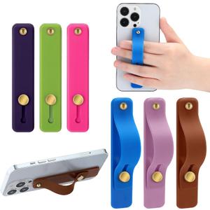 Weewooday 6 Pieces Phone Grip Holder Cell Phone Grip Strap Telescopic Finger Strap Stand Universal Finger Kickstand for Most Smartphones(Lovely Color)