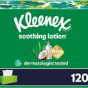 5 Pack Kleenex Soothing Lotion Facial Tissues with Coconut Oil, Aloe & Vitamin E, 1 Flat Box, 120 Tissues per Box, 3-Ply 
