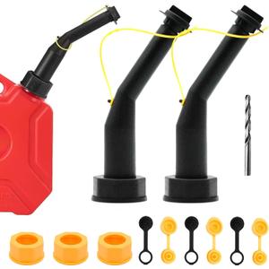 3 Packs Gas Can Spout Replacement Universal Kit Leakproof Angle Nozzles Gasket Filter Screen Vent Cap Drill Bit Compatible with Midwest Blitz Gott Rubbermaind Essence Scepter (3 Packs)