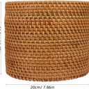 Mikikit Round Rattan Trash can Small Decorative Wicker Basket for Home Storage Desktop Organizer 6.6 Inch Fruit Vegetable Basket