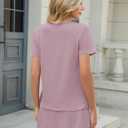 TCOT Pajamas for Women Set Summer Fashion Short Sleeve Crewneck Tops with Skirt Sets Pajama Casual Loungewear (XXL)