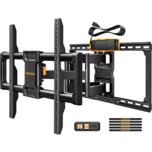 Full Motion TV Wall Mount with Power Strip for 42–90 Inch TVs
