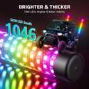 Ehaho 2PCS 3FT Fat Whip Lights for UTV ATV, Led Fatty Whip Light W/Rocker Switch & 6 Flags, Brighter Spiral Chasing Lighted Antenna Whip with APP & Remote Control for RZR SXS Can-Am X3 Off-Road