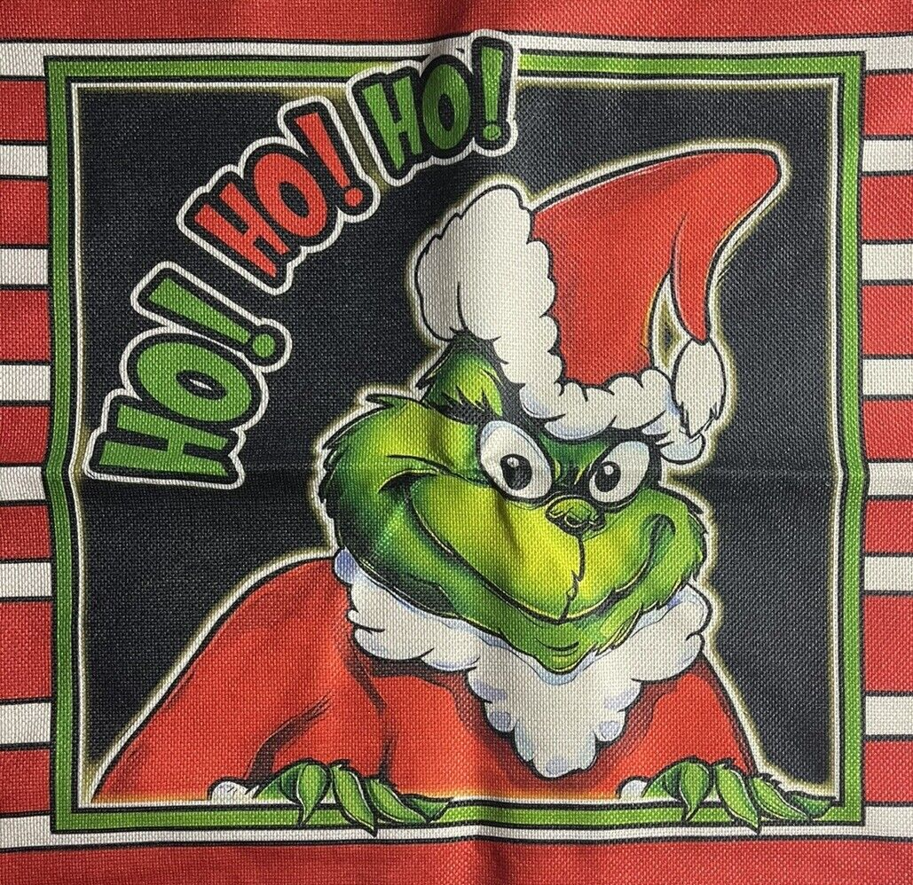 Grinch Christmas Pillow Covers - Set of 4 - Fits 18" x 18" Pillows - Red & Green