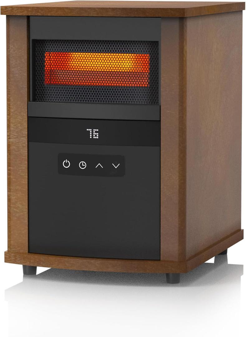 Infrared Heater for Large Room 1500W Space Heater with Remote Adjustable Thermostat Overheat Protection Electric Heater for Indoor Use