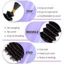 Deep Wave Bulk Braiding Hair 18 Inch Curly Braiding Hair for Boho Braids 4 Packs 200g Ocean Wave Crochet Hair for Black Women Synthetic Boho Hair Extensions (#1B)