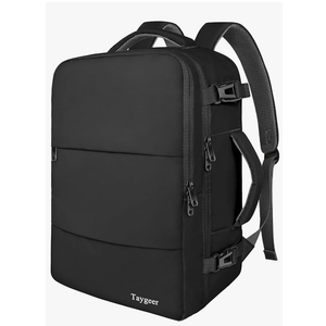 Taygeer Travel Laptop Backpack for Men Women, Airplane Approved Travel Backpack Suitcase with Water Bottle Pocket, Lightweight College 35l Luggage Bag 15.6inch Laptop Mochila Gifts for Business, Black