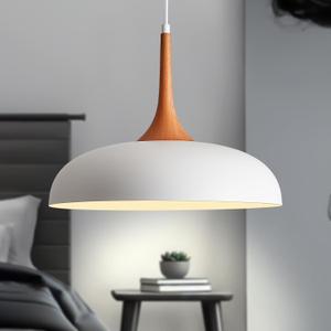 Oversize White Pendant Lights Kitchen Island,Modern Pendant Light Fixtures,Farmhouse Adjustable Hanging Pendant Lighting Foyer Entryway Hallway Bedroom Dining Room Living Room,Faux-Wood,Large 15.75 in