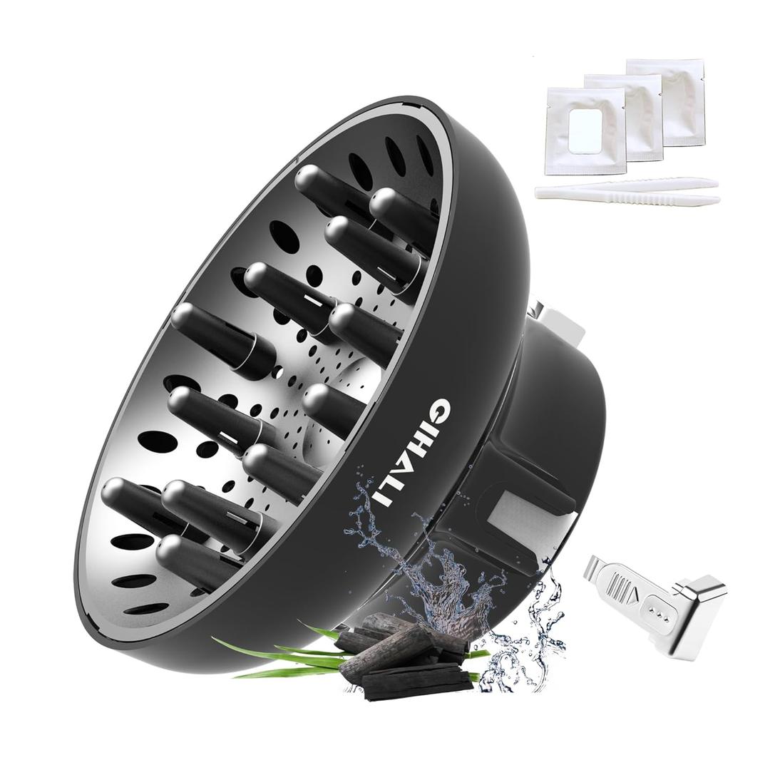Universal Hair Diffuser Super Sturdy 1.7 Inch to 2.6 Inch for Natural Curly and Wavy Hair, Hair Dryer Attachment (Black 2 Aroma Upgrade)