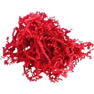Paper Shred Filler - 1/2LB Red Crinkle paper filler, Crinkle Cut for Gift Wrapping, Basket Filling, Birthdays, Weddings, Anniversaries, Valentine's Day, and Other Occasions