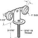 Slide-Co 16466 3 In. Nylon Top Mount Closet Door Tandem Flat Rollers (Single Pack)