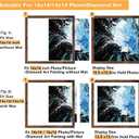 Wood 16x16 Frame with 14x14 Mat, for 40 x 40cm Diamond Art Painting, Display Picture 14 x 14 with Mat or 16 x 16 without Mat, Large 40x40 Picture Frame for Wall Hanging, Deep Brown, 1 Pack