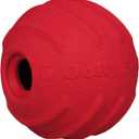 Jolly Pets Tuff Tosser Bouncing Ball Tog Toy/Treat Holder, 4 Inches, Red, All Breed Sizes