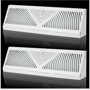 18 inch Baseboard Register Vent,2PK Baseboard Vent Cover 18 Inch Duct Opening White Baseboard Diffusers Heater Vent for Floor Wall with Adjustable Airflow Control-18"Wide x 4.5"Tall x 2.75"Deep