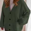 BTFBM Oversized Cardigan Sweaters for Women Trendy Fall Fashion 2025 Button Down Long Sleeve Chunky Knit Cardigans (Green, S)