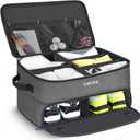 YOREPEK 2 Layer Golf Trunk Organizer, Golf Gifts for Men with Separate Ventilated Compartment for 2 Pair Shoes, Waterproof Car Trunk Locker for Balls, Tees, Clothes, Gloves, Gifts for Golfers (Large-Grey)