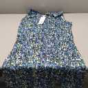 V-Neck Floral Printed Summer A-Line Elegant Dresses Womens Vintage Sleeveless Beach Sundress Ladies Casual Loose Boho Dress, L