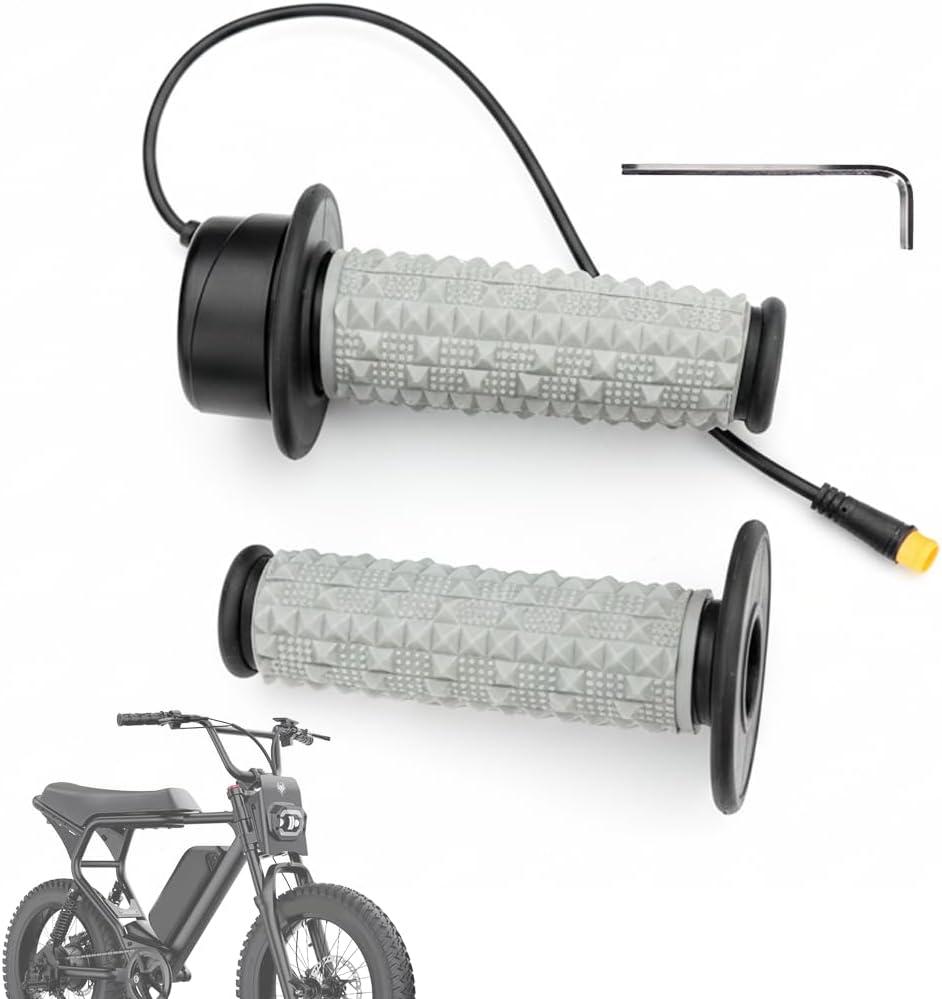 Full Twist Throttle Compatible with Macfox, Happy Run, Freego, Plug and Play E-bike Full Throttle 3 Pin, 12V-72V Throttle with IP76 Waterproof Plug