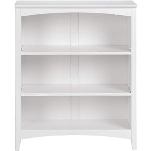 Shaker Style 3 Shelf Bookcase / Solid Wood / 36" High / Adjustable Shelving / Closed Back / Display Bookshelf for Living Room, Bedroom, Home and Office, White