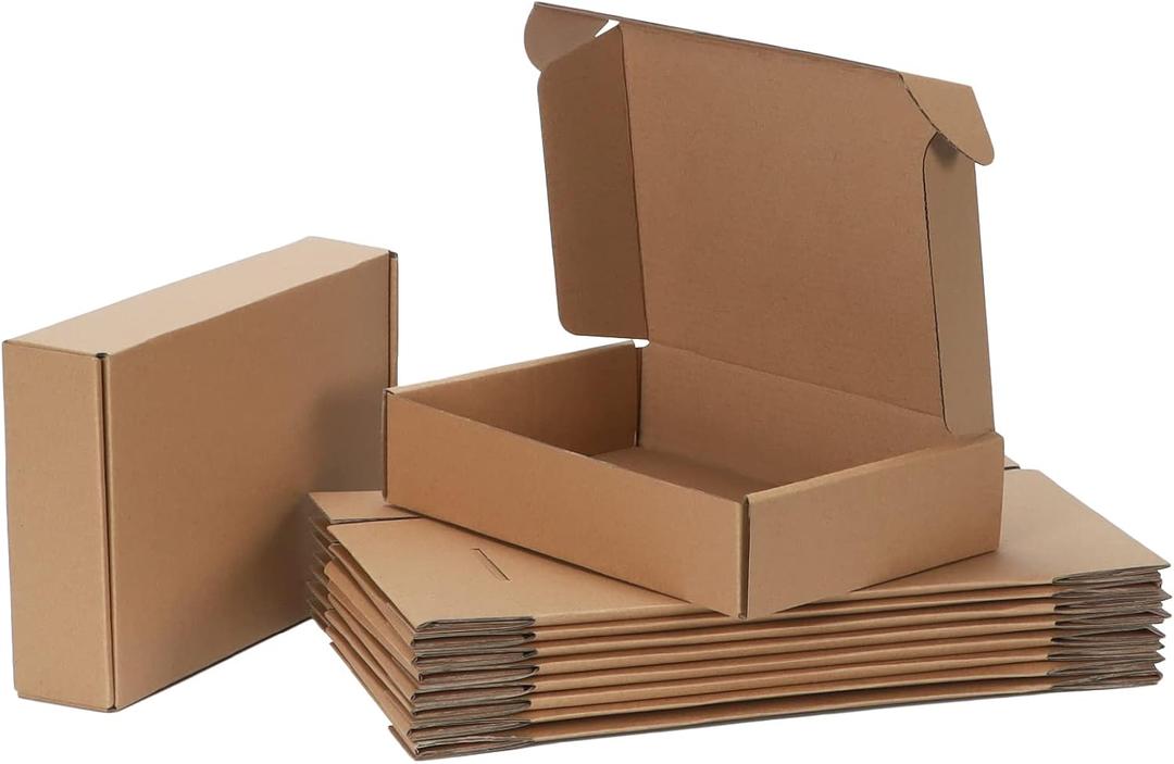 9x6x2 Shipping Boxes Set of 20, Brown Corrugated Cardboard Literature Mailer Box for Packaging, Mailing, Business
