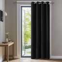 Deconovo Blackout Curtain Panel – Solid Grommet Top, Thermal Insulated & Energy‑Saving, Machine‑Washable Room Darkening Window Treatment for Bedroom & Living Room, 1 Panel, Black, 42W x 63L