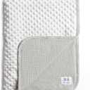 lulumoon Baby Blankets for Boys Newborn: Muslin & Minky Dotted Backing - Thermal Receiving Blanket for Stroller & Registry Gift 30"x40"Gray