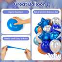 Space Balloons Navy Blue Orange Metallic Silver Star Foil Balloons 12 Inch 52pcs Astronaut Themed Decorations for Boys Baby Shower Birthday Party Decor Backdrop Supplies, 1x2x3 inches