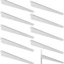Yalikop 10 Pack Adjustable Shelf Brackets for Double Track System Closet Organization Heavy Duty Wire Shelf Brackets (White,18.5 Inches)