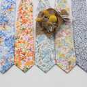 Boys Tie Floral Kids Ties Self-tied Cotton Ties for Boys, 2.36" Youth Tie for School Accessory Party Daily Graduation (XXXL)
