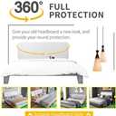 Bed Headboard Cover for Queen, Stretch Bed Head Board Slipcover Covers, Dustproof Protector Velvet Cover for Upholstered Headboard (White, for Queen Headboard (59"-67"))