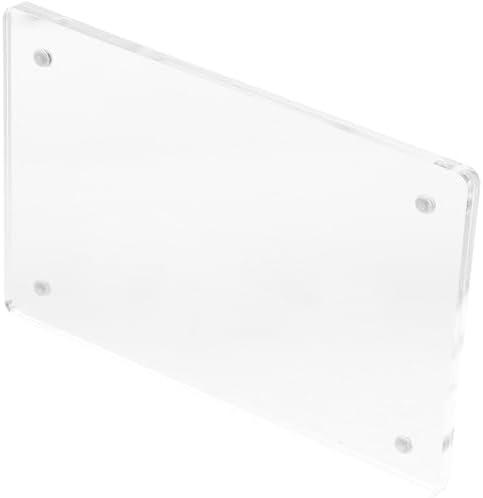 DIYEAH Acrylic Sign Display Holder Transparent Price Tag Stand for Supermarkets Lightweight Easy to Use Wall-mounted Cosmetology License Frame Magnetic Design for Secure Display 3 PCS