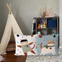 Space Cat Pillow Covers 18x18 Set of 2, Space Nursery Decor, Cosmic Planets Astronaut Cat Decorative Throw Pillow Covers for Kids Boys Room Playroom Nursery Decor