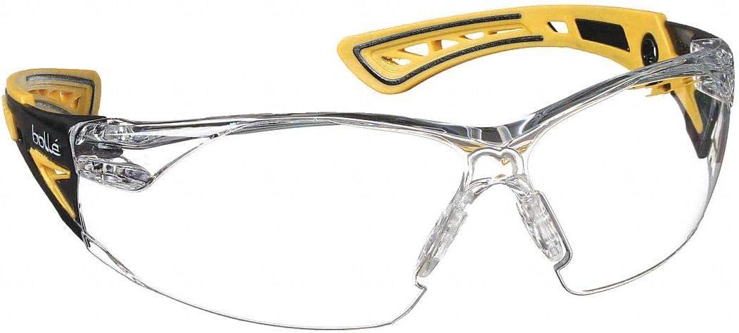 Bolle Safety Rush+ Safety Glasses, Small Yellow & Black Frame, Clear Lenses